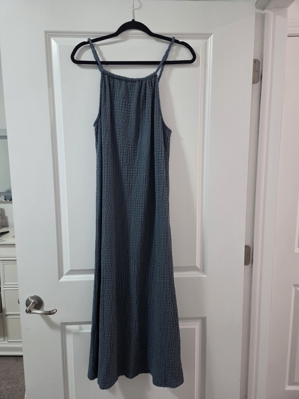 Blank NYC Slate Blue Textured Maxi Dress
